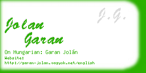jolan garan business card