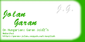 jolan garan business card